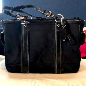 Black coach bucket bag
